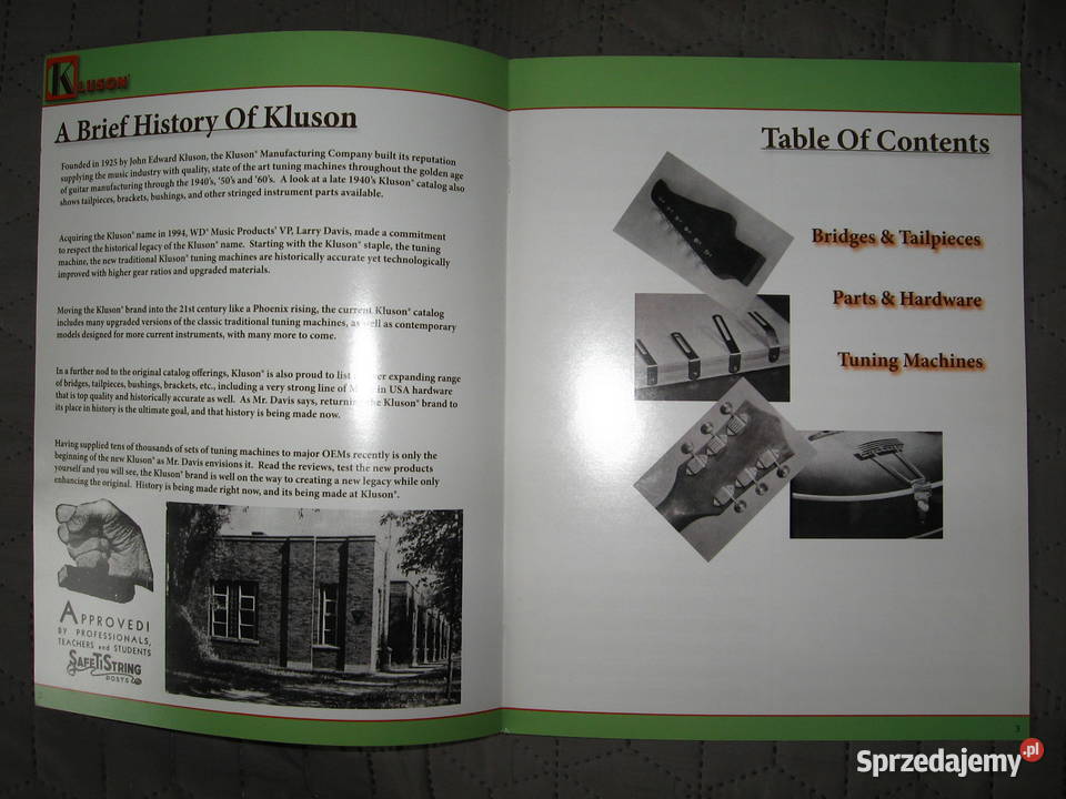 Kluson Bridges Tailpieces Parts Hardware Catalog Kępice