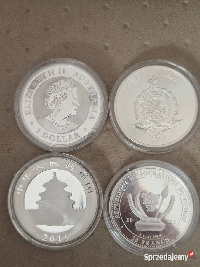 4 srebrne monety Koszalin