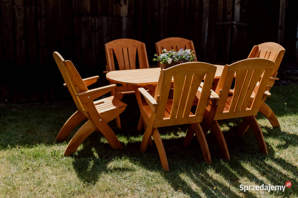 Meble ogrodowe drewniane składane typ X lamel 7 śląskie Kalety