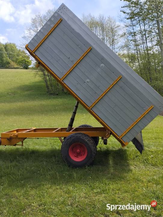 Przyczepa jednoosiowa 6t kiper światła chamulce nieuszkodzony Przyczepy rolnicze Zakliczyn