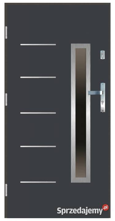 Drzwi wejściowe do domu GI23 INOX Antracyt 90 Ciemniewo