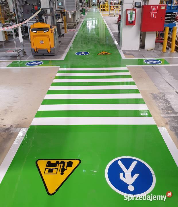 Malowanie linii oznakowanie poziome w magazynie mazowieckie Warszawa