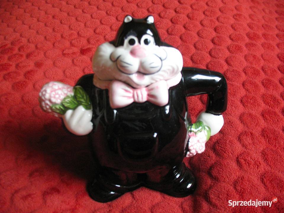 Dzbanek do kawy i herbaty ceramika 21 x 21 x 12 czarny Figurki i rzeźby Siedlce