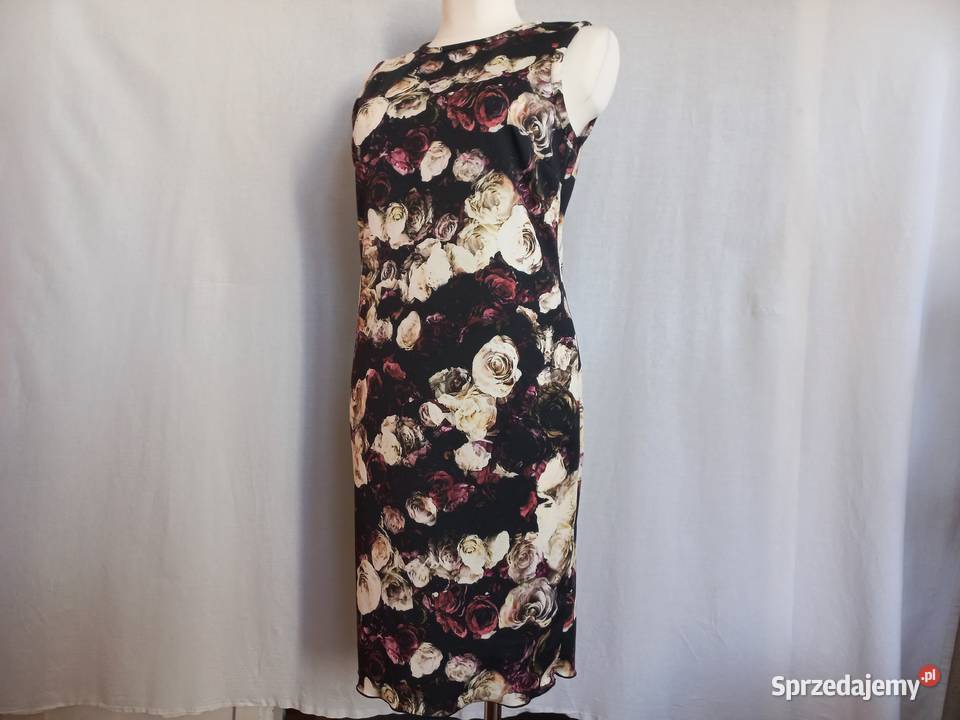 Sukienka czarna KWIATY kolor r 3840 NOWA Białystok