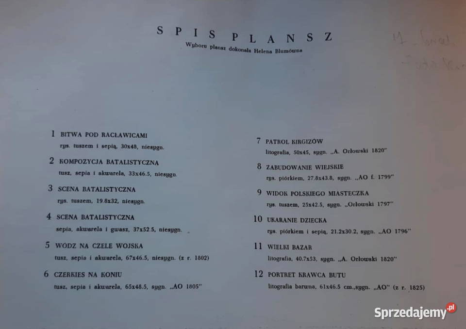 Aleksander Orłowski Papierowe reprodukcje Łódź sprzedam