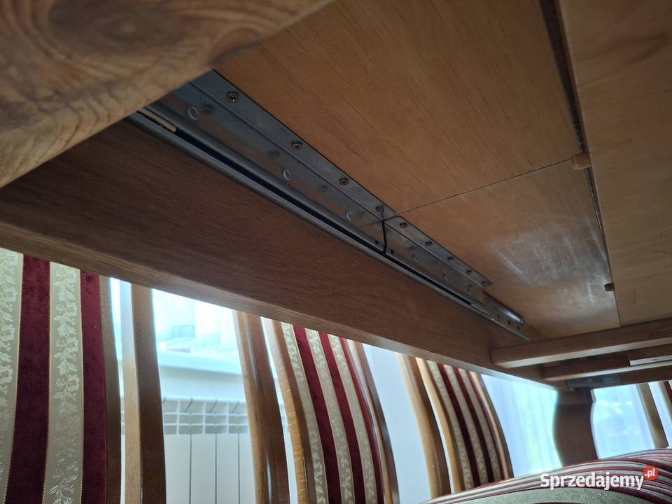 Solidny stół z krzesłami do salonu 343cm Przystajń sprzedam