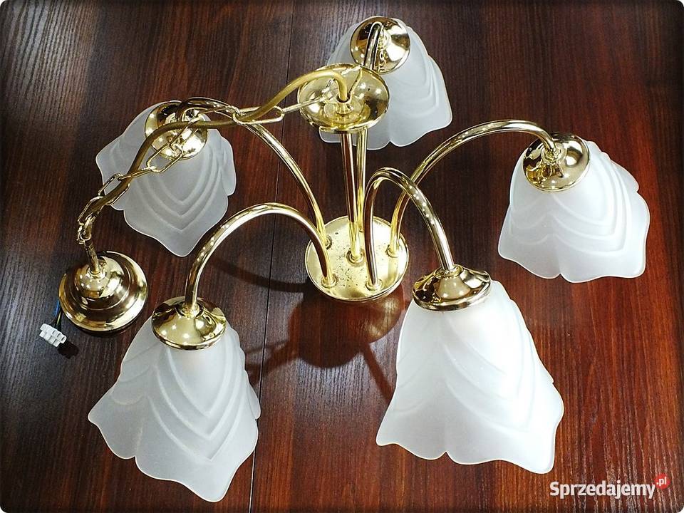 Elegancki Złoty Żyrandol Lampa wisząca sufitowa Żary sprzedam