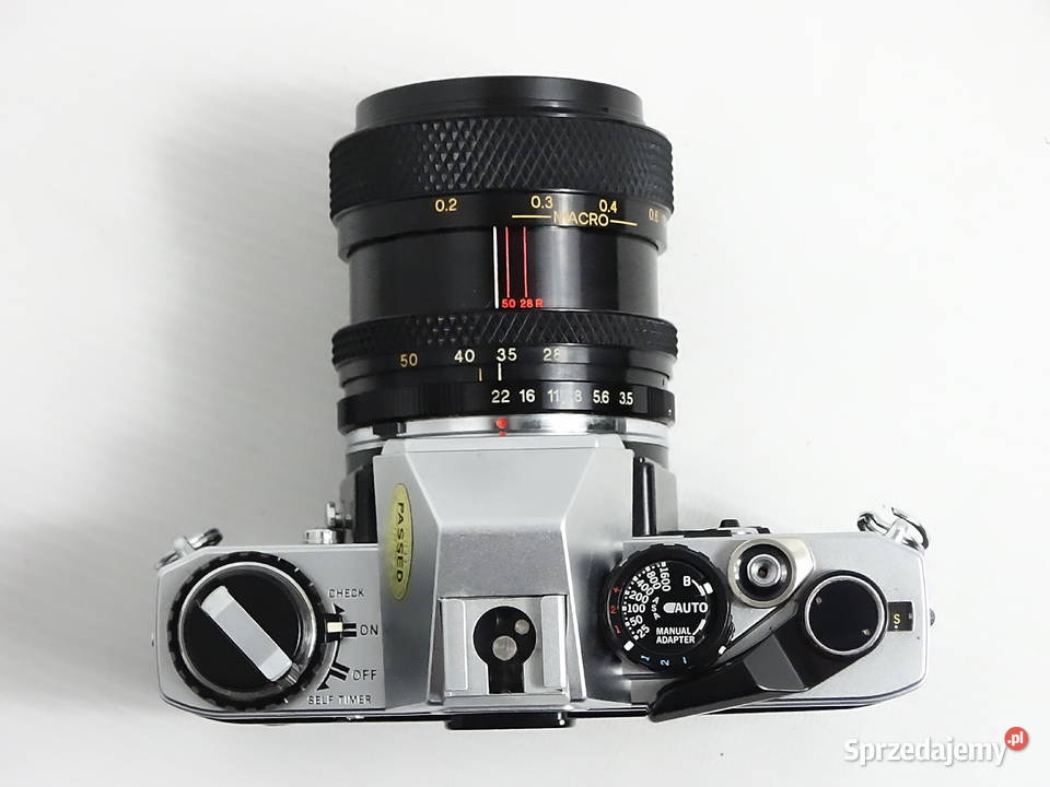 Kultowy Olympus OM10 Soligor 2850mm MC Macro Biłgoraj