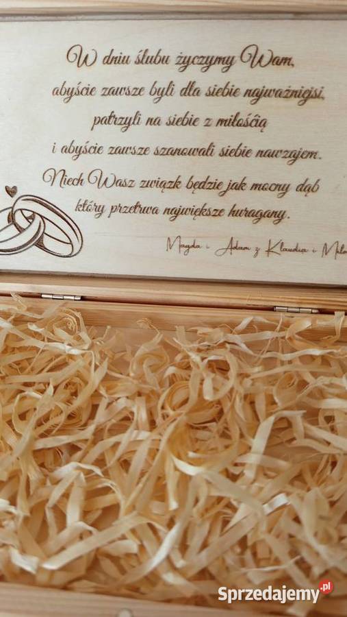 Personalizowane pudełko na pieniądze ślubne wzór sprzedam