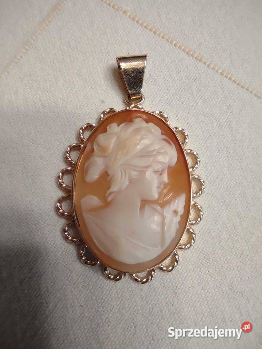 Piękna kamea wisior złoto 585 Poznań