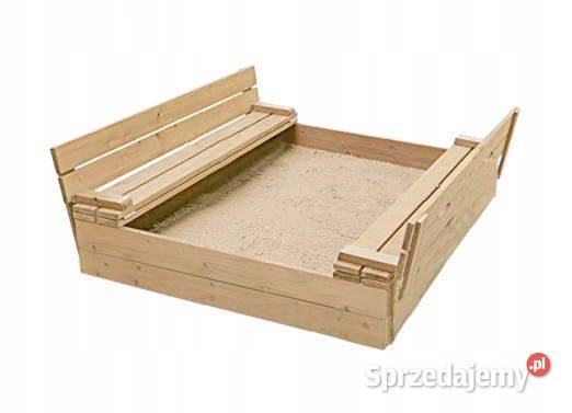 Piaskownica składana z ławkami zamykana 120X120 Bielsk Podlaski