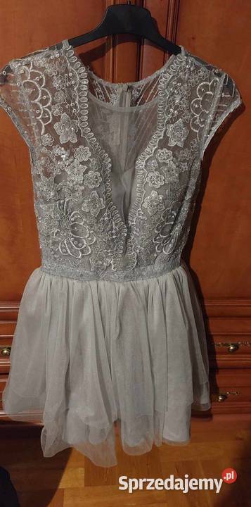 Sukienka Pretty Women szary/srebrny Dubiecko