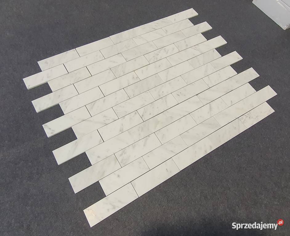 Mozaika Bianco Carrara Statuario Bricks Cegiełka Bielawa