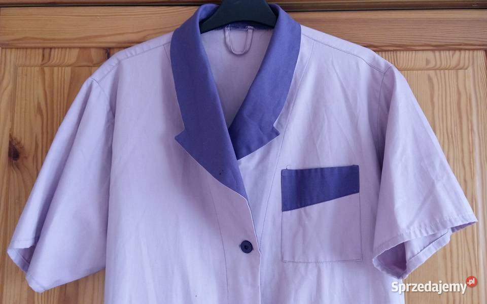 Bawełniany fartuch w liliowym kolorze z Łódź