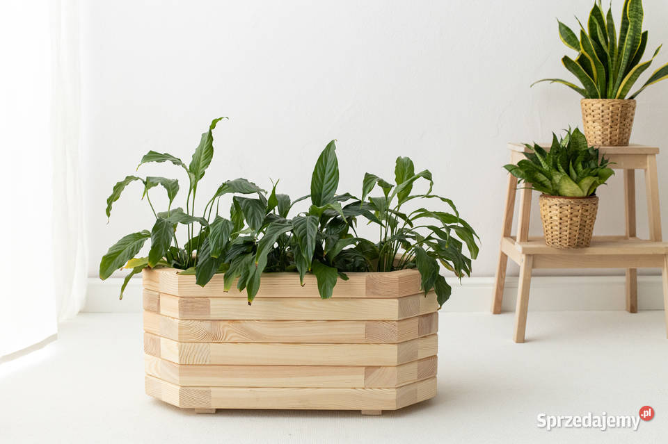 Donica drewniana prostokątna donica ogrodowa Kalety