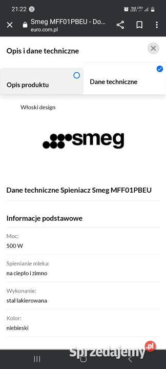 Spieniacz do mleka Smeg Szczekociny
