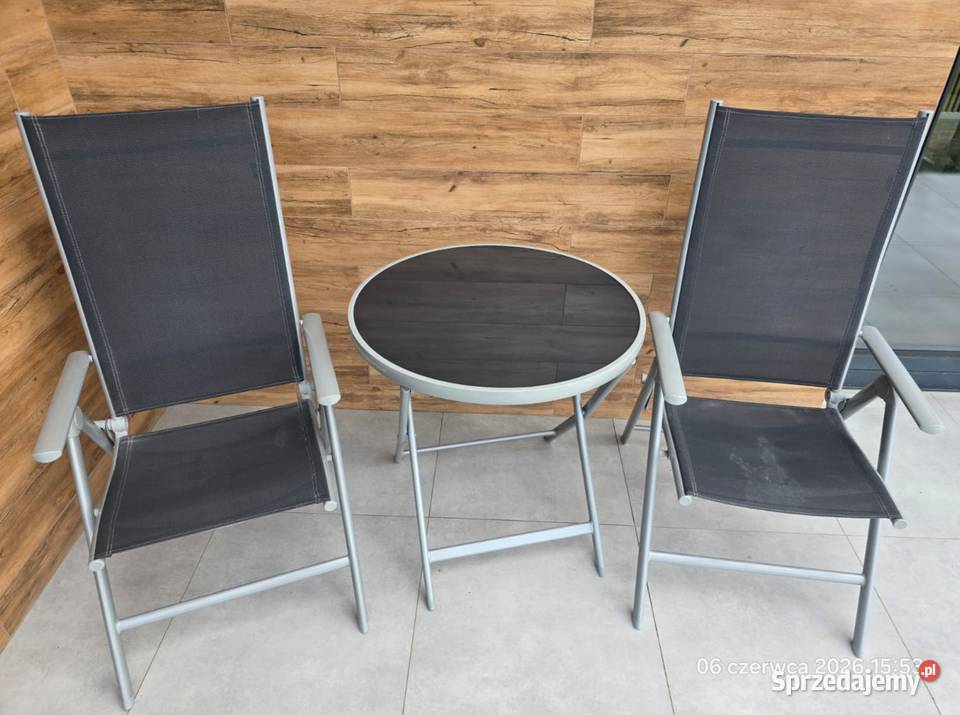 Aluminiowy zestaw .2 SKŁADANE KRZESŁA OGRODOWE+SKŁADANY STOLIK