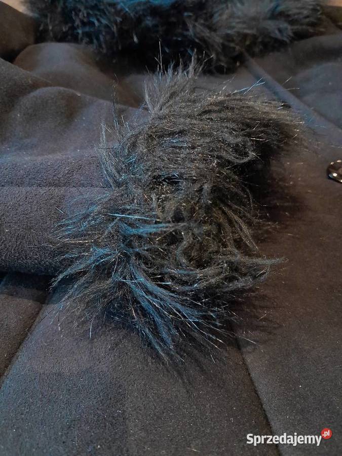 Elegancki czarny kożuch eko damski Zimowa  Warszawa sprzedam