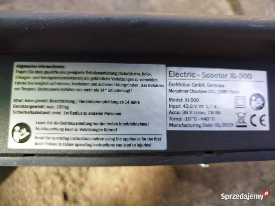 Hulajnoga Elektryczna XI500 PRO Częstochowa
