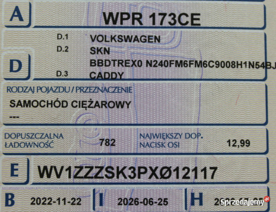 Volkswagen Caddy SalonPL FV23 Hak Lane Assist 153000km Sokołów sprzedam