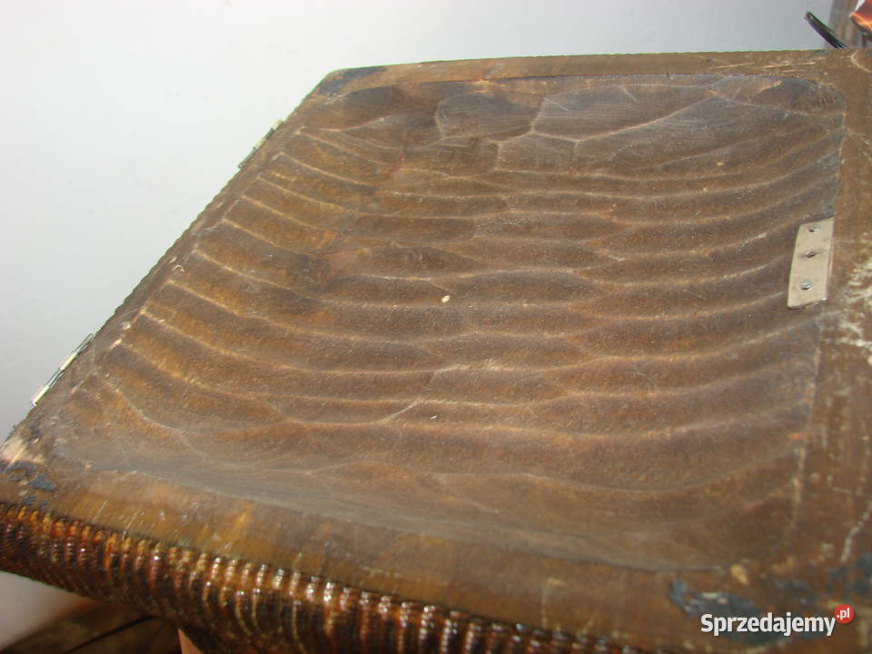 drewniane pudełko PRL