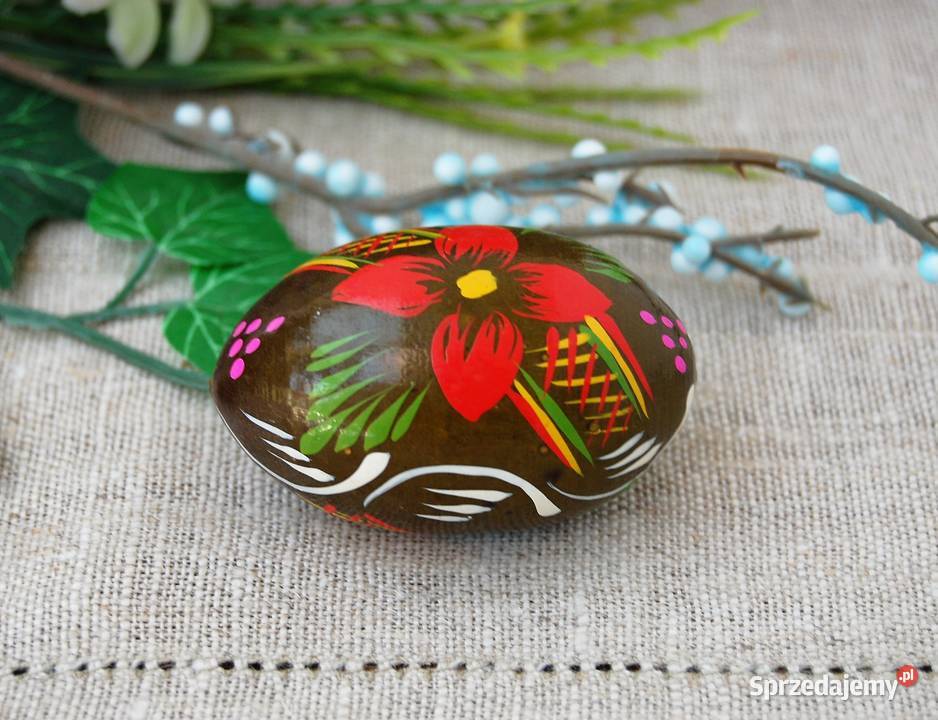 Stara pisanka drewniana malowana Ukraina 62 sprzedam