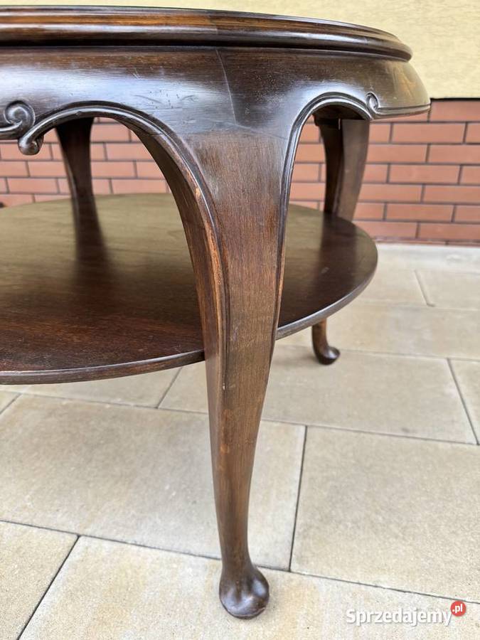 Stolik Ludwik z rafią stylowy kawowy mazowieckie