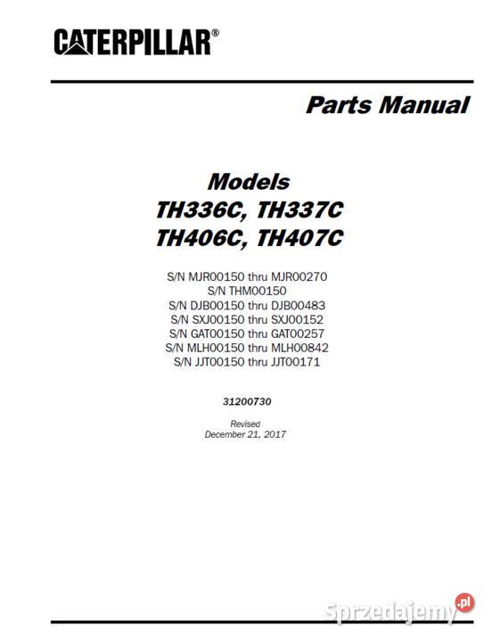 Cat TH336C TH337C TH406C TH407C katalog części Gdańsk