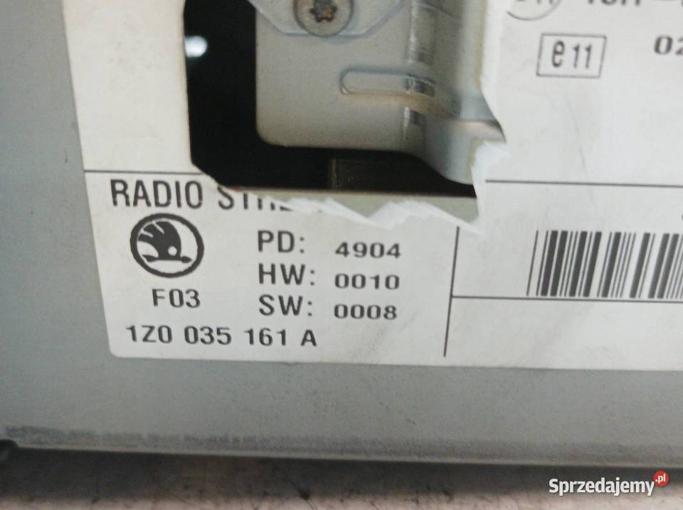 RADIO 1Z0035161A Skoda Octavia II 20042013 Sprzęt audio fabryczny