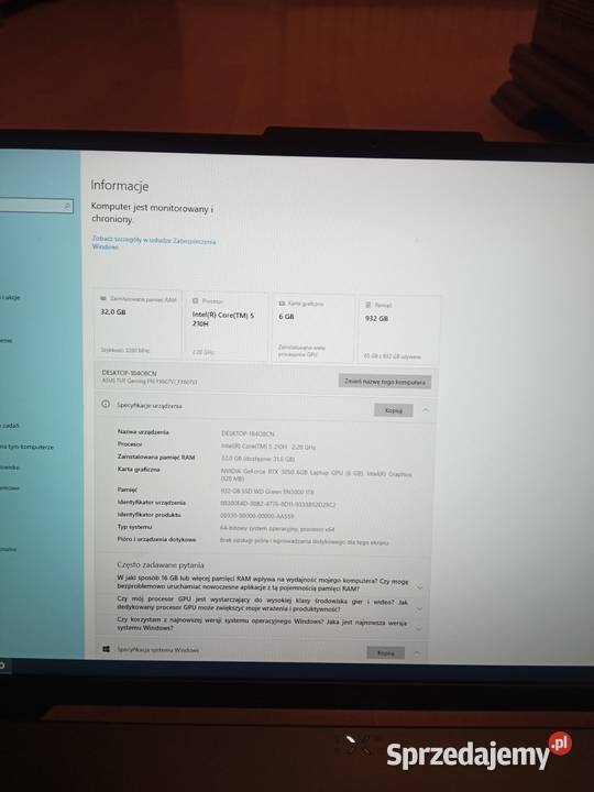 Laptop asus tuf gaming Nowy GWARANCJA