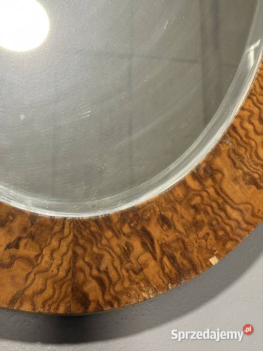 Owalne lustro art dco z lat 30 czeczotka Porcelana i szkło małopolskie Lednica Górna