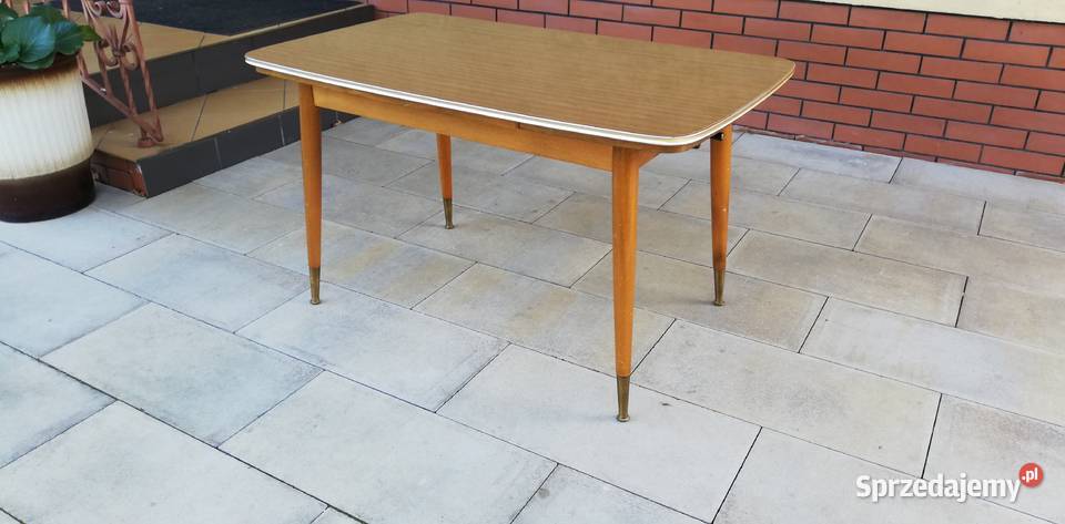 Stolik okrągły PRL art deco kawowy Garwolin