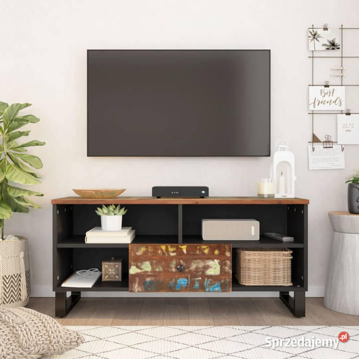 Szafka RTV 100x33x46 drewno i materiał mazowieckie Warszawa