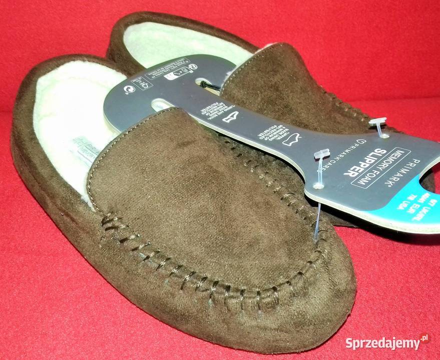Modne brązowe kapcie mokasyny marki Primark41