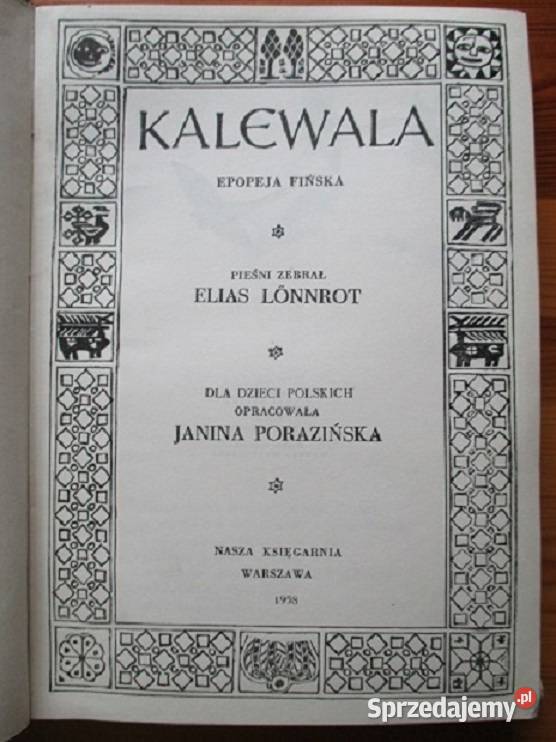 Kalewala epopeja fińska ELonnrot powieści Łódź
