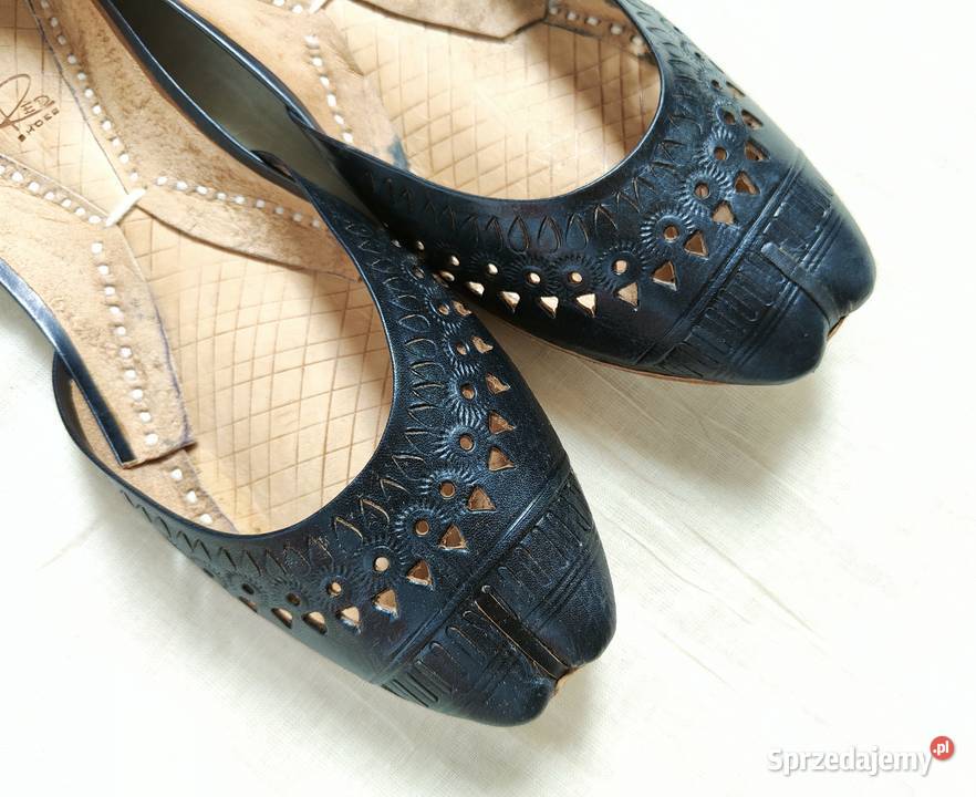 Czarne skórzane buty balerinki 38 skóra orient Szczecin