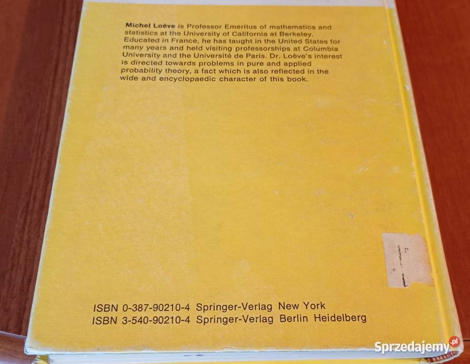 Probability theory 1 Loeve Graduate Texts in Rok wydania 1977 Podręczniki Gdańsk