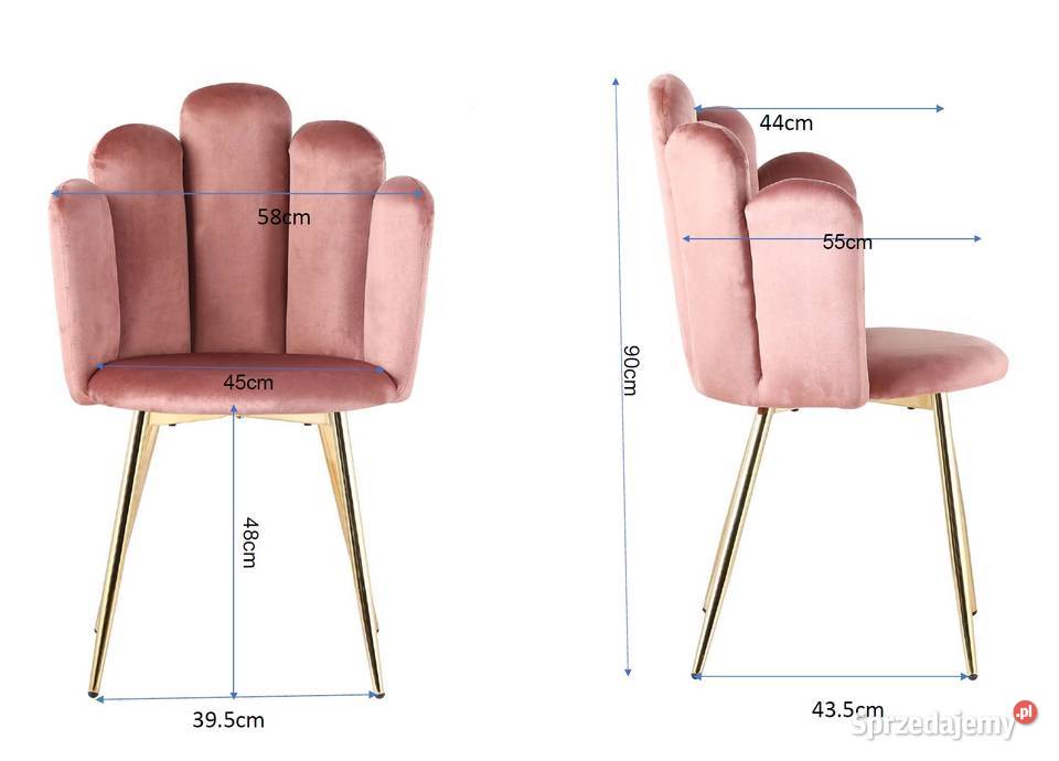 Beżowe Krzesło Muszelka Wysyłka 24H Dostawa 0 55cm Tarchały Małe