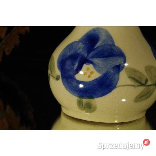 Wazon ceramiczny ręcznie malowany niebieskie