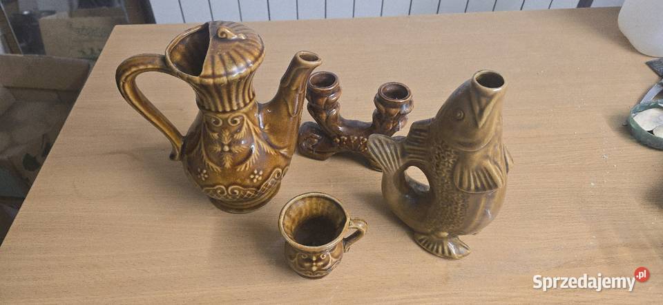 Dzbanek karafka kubek świecznik PRL śląskie