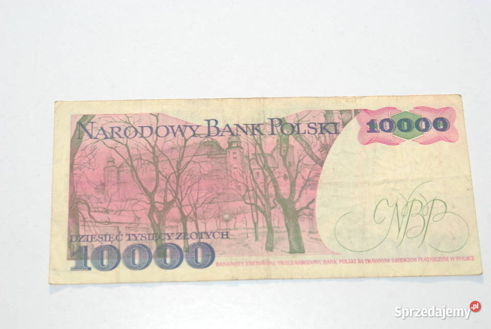 Stary banknot 10000 złotych Wyspiański 1988 Cieszyn