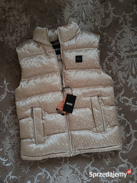 Bezrękawnik BOSS Vest najnowszy trend kolor ecru Odzież codzienna Białystok