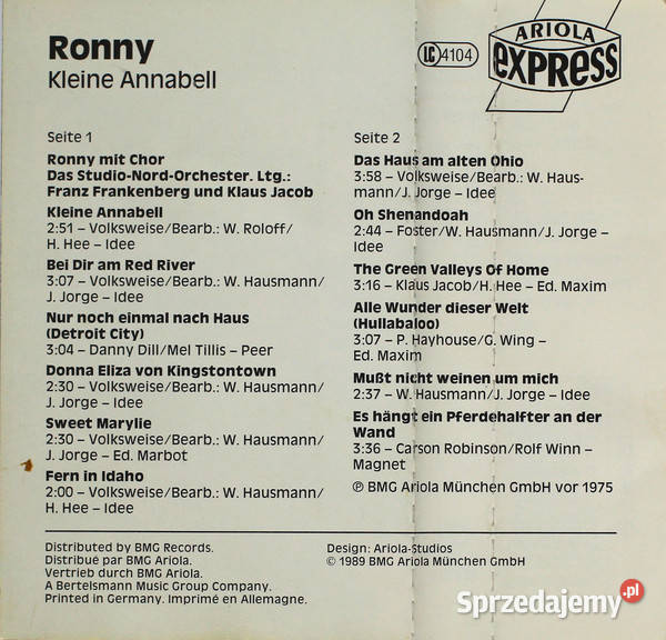 Ronny Kleine Annabell Płyty i kasety Gliwice