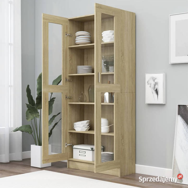 Witryna dąb sonoma 825x305x1855 materiał Kredensy i witryny Warszawa sprzedam
