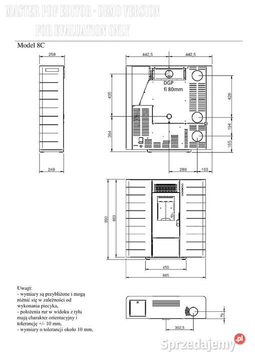 Piecyk na pellet Subtile z DGP 8 kW SLIM 28 sprzedam