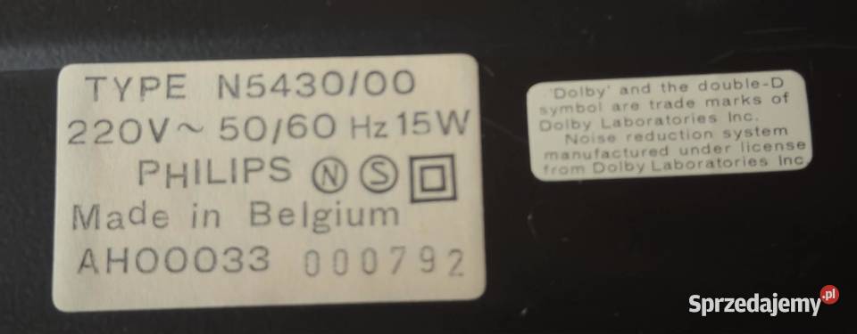 Magnetofon jednokasetowy PHILIPS N5430 Bukowina Tatrzańska sprzedam