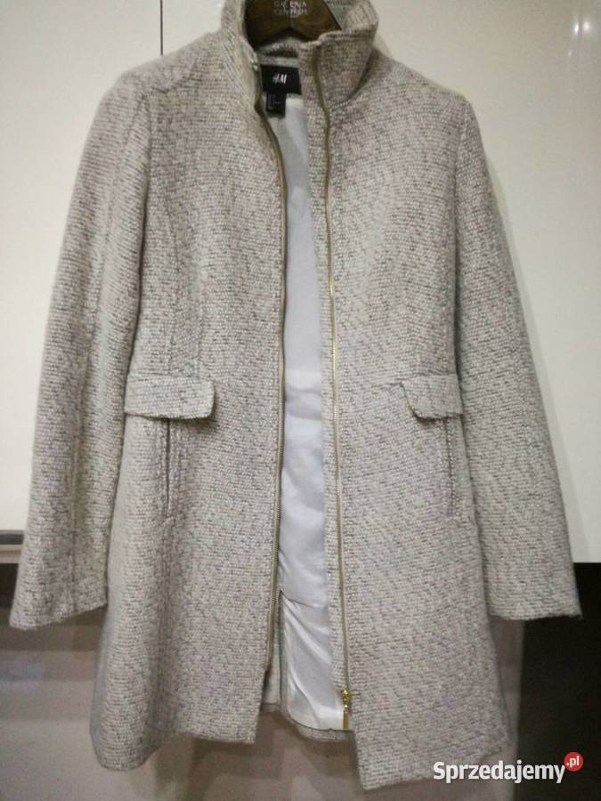 Płaszcz damski w kolorze jasnego beżu H M H&M Odzież damska lubelskie Lublin