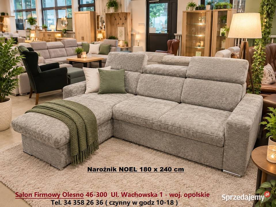 Nowy Narożnik NOEL 180 x 240 Tkanina Zmywalna Olesno