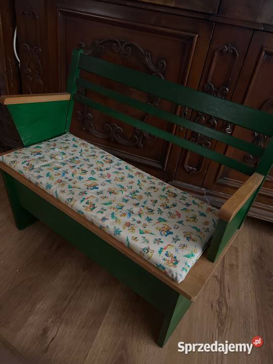 Stara drewniana ławka dzieci Vintage 70cm