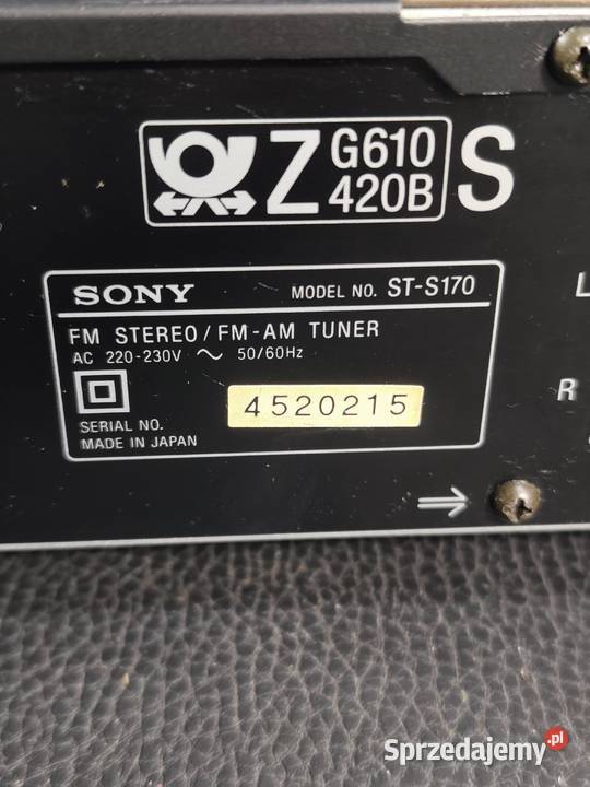 Tuner radiowy Sony STS170 Klasyczny segment HiFi łódzkie Poddębice